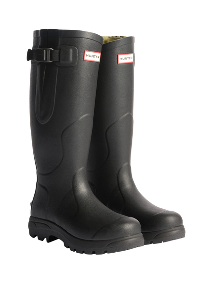 Hunter Balmoral MK II Side Adjustable Wellington Boots, Olive - view 2, Black