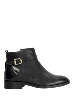 Dune London Pemma Leather Ankle Boots, Black
