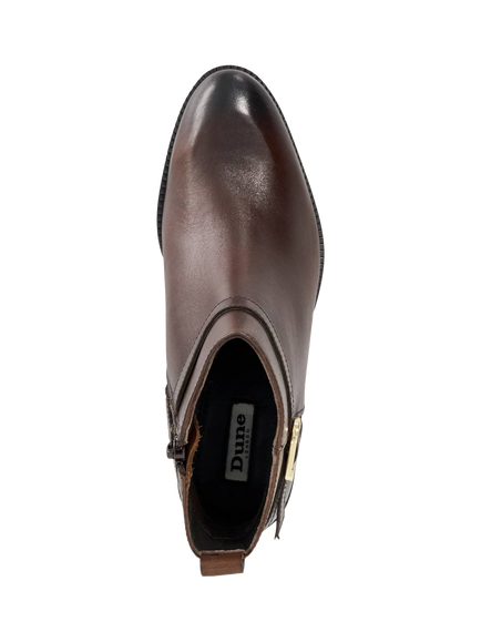 Dune London Pemma Leather Ankle Boots - view 2, Brown