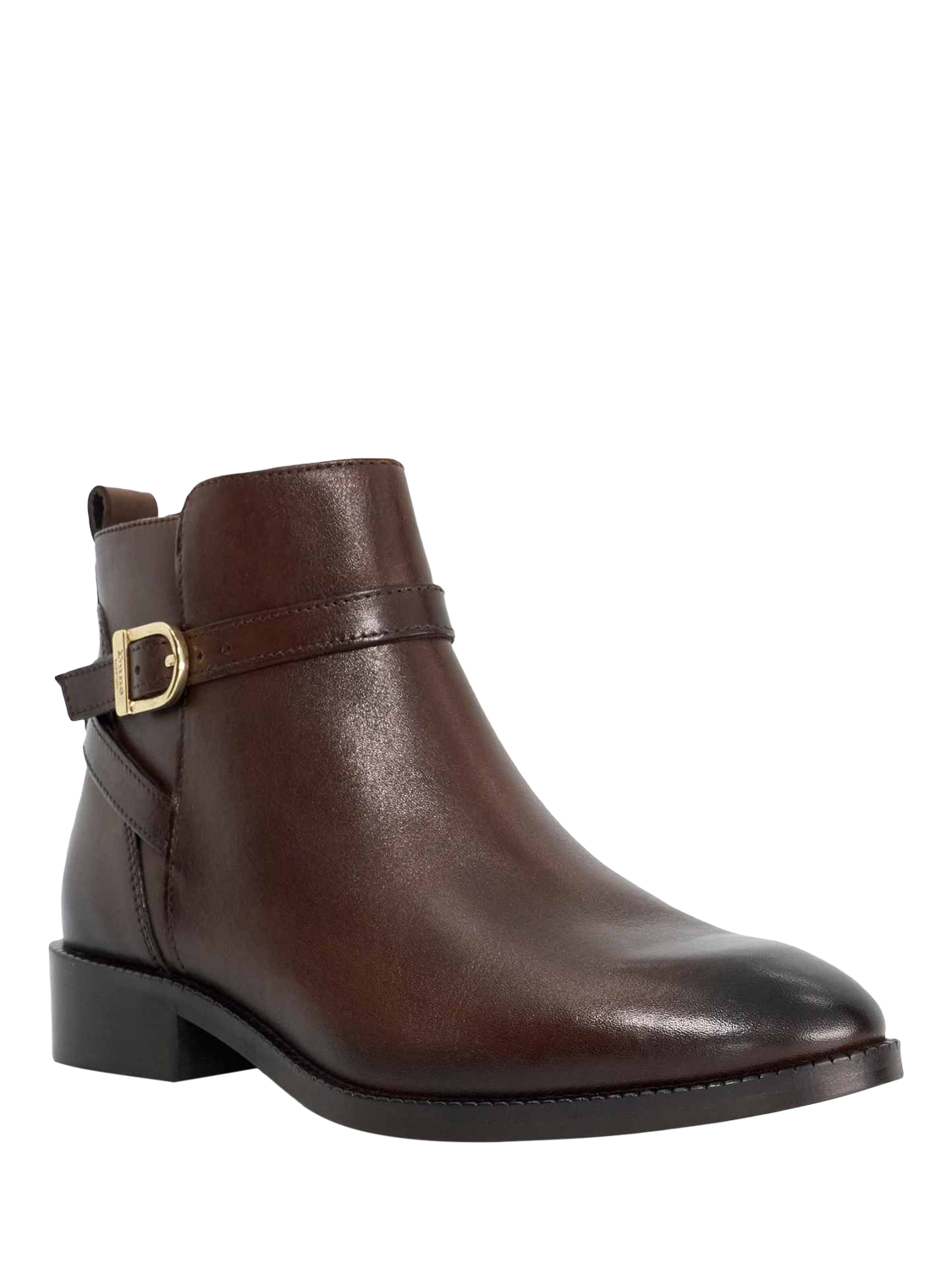 Product image 3 of 5, which shows Dune London Pemma Leather Ankle Boots, Brown, EU36
