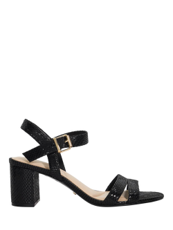 Dune London Merisa Wide Fit Block Heel Sandals, Black