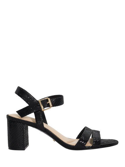 Dune London Merisa Wide Fit Block Heel Sandals, Black