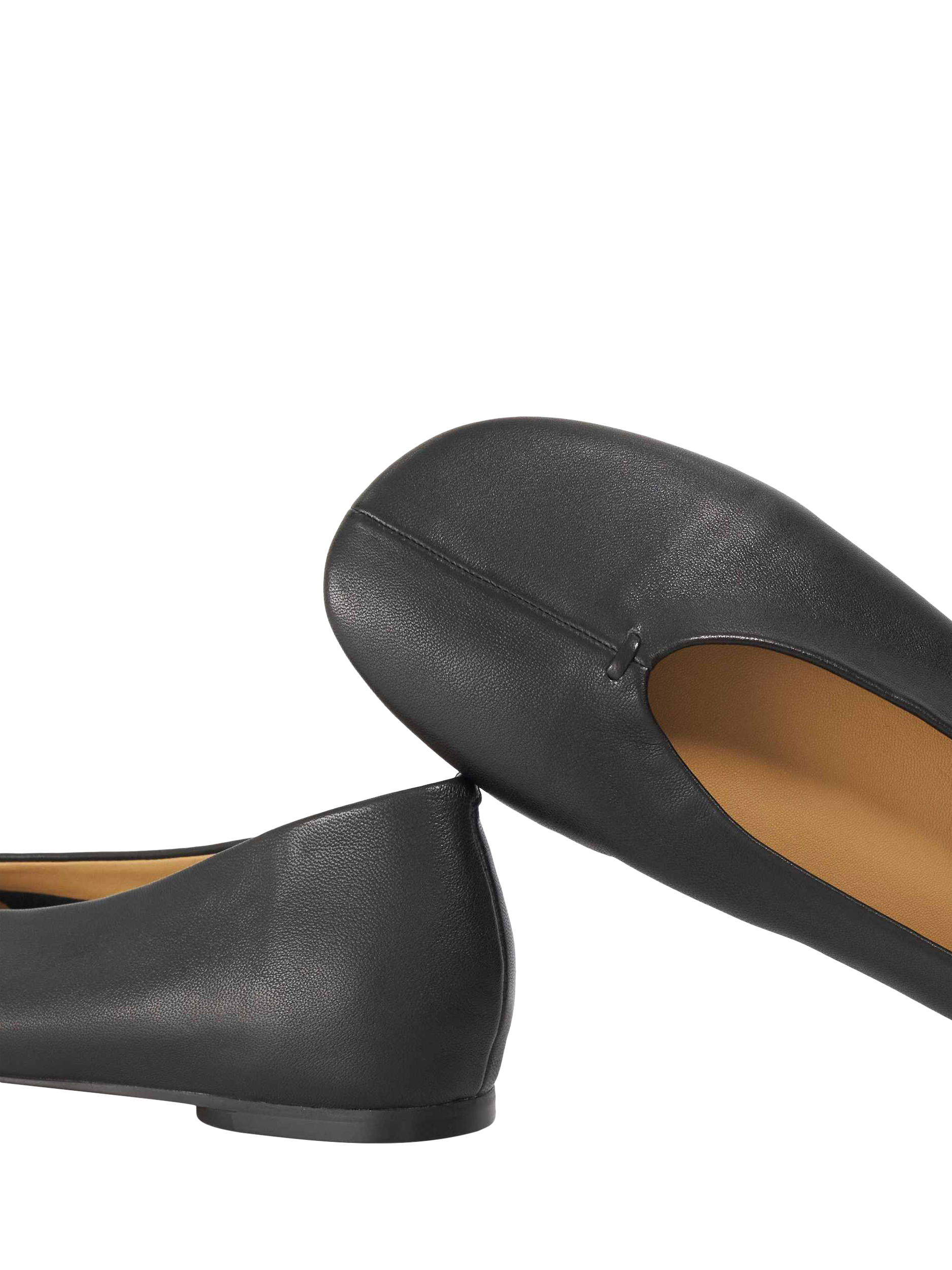 Product image 5 of 5, which shows Dune London High Cut Leather Ballet Pumps, Black, EU36