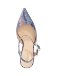 Dune London Channel Diamante Buckle Stiletto Heel Court Shoes, Teal