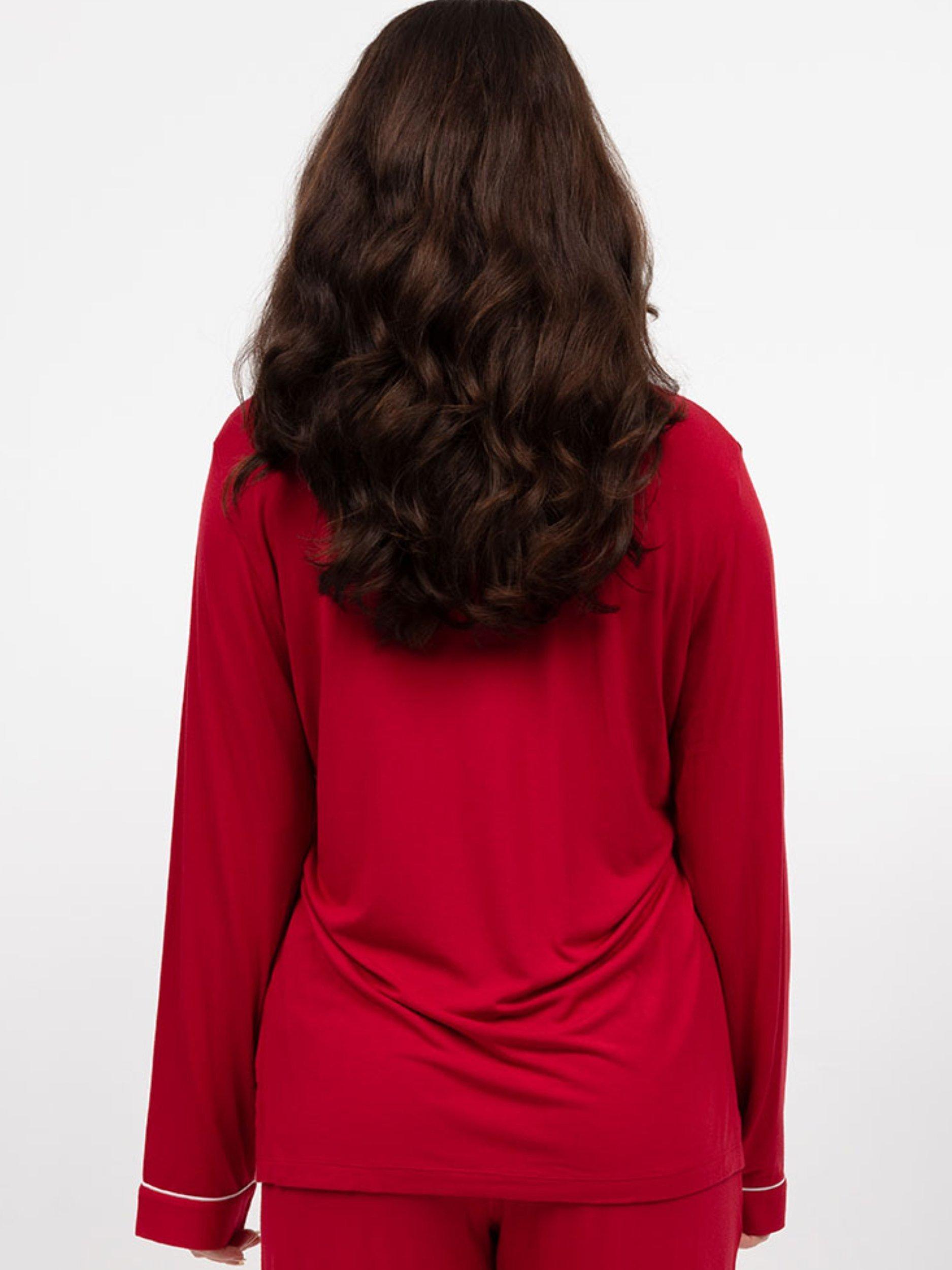 Product image 3 of 4, which shows Cyberjammies Contrast Trim Pyjama Top, Red, 6