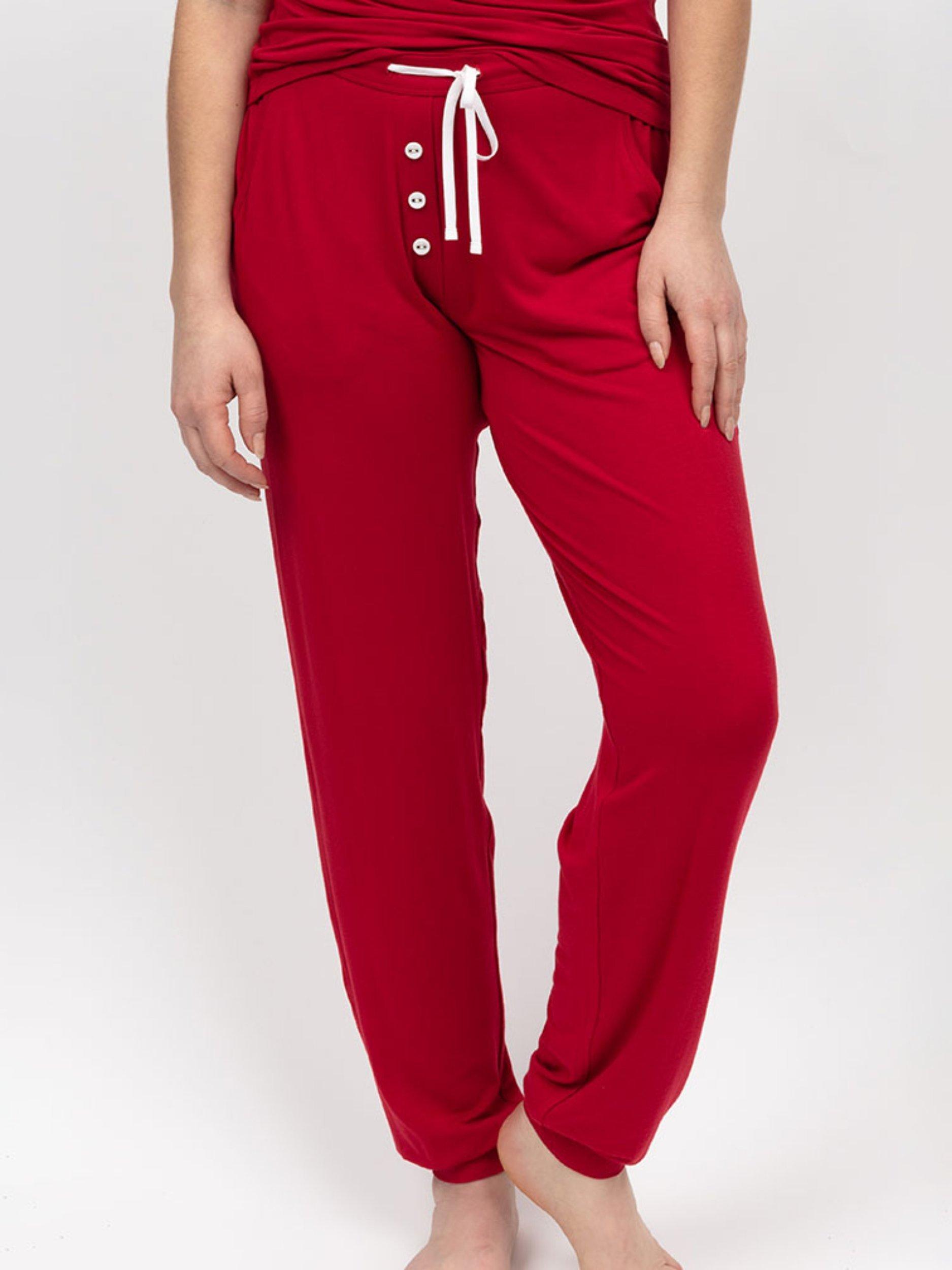 Product image 1 of 4, which shows Cyberjammies Jersey Pyjama Bottoms, Red, 6