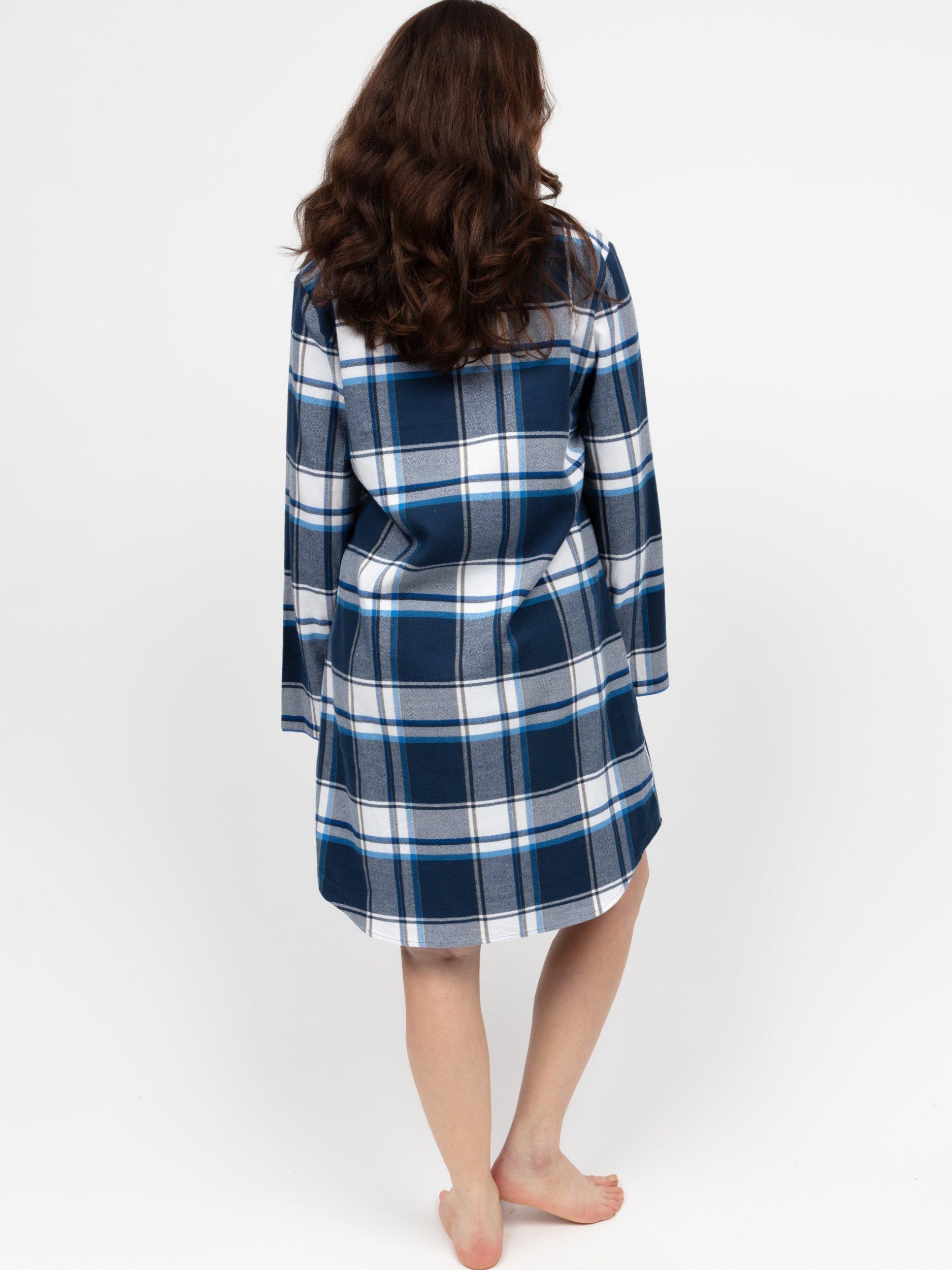 Product image 2 of 4, which shows Cyberjammies Brushed Check Nightshirt, Navy, 6