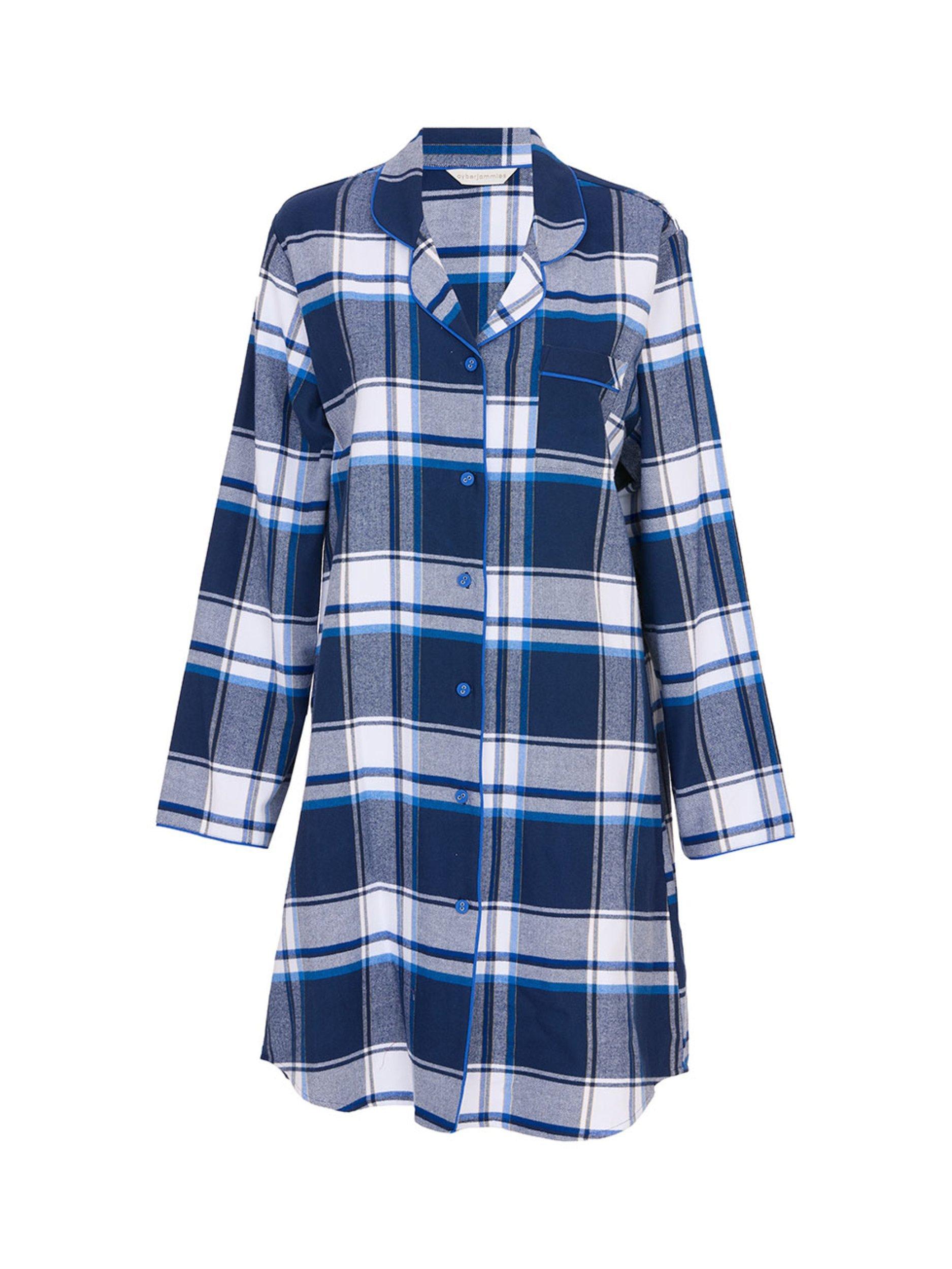 Product image 4 of 4, which shows Cyberjammies Brushed Check Nightshirt, Navy, 6