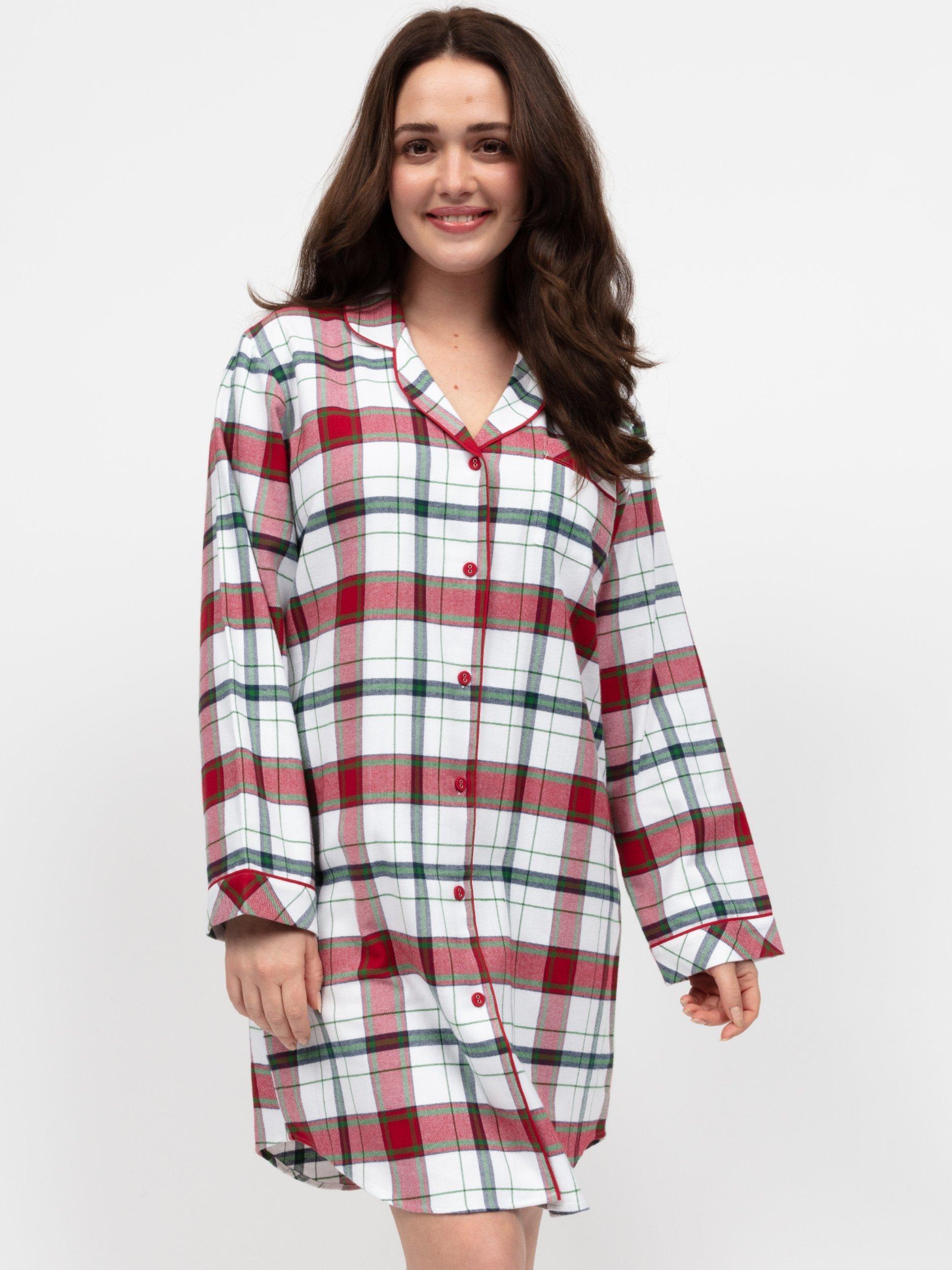 Product image 1 of 4, which shows Cyberjammies Brushed Check Nightshirt, Red, 6