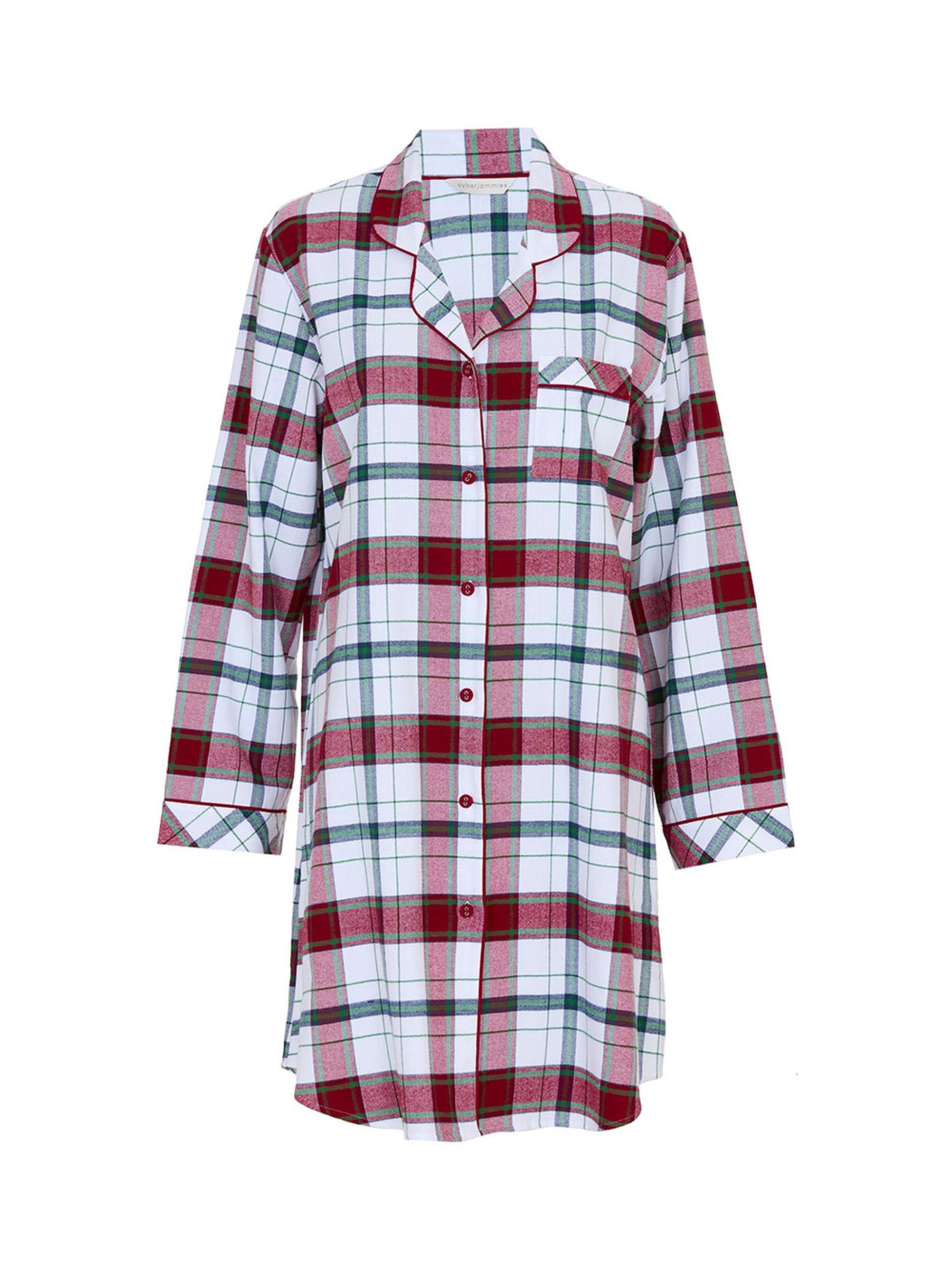 Product image 4 of 4, which shows Cyberjammies Brushed Check Nightshirt, Red, 6