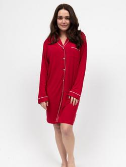 Cyberjammies Contrast Trim Jersey Nightshirt, Red, Red