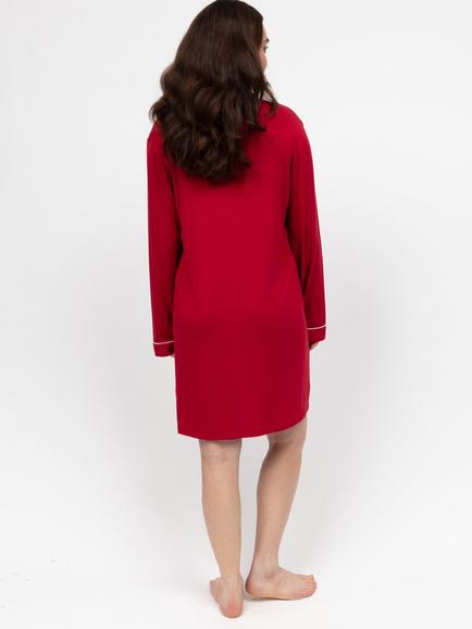 Cyberjammies Contrast Trim Jersey Nightshirt, Red - view 2, Red