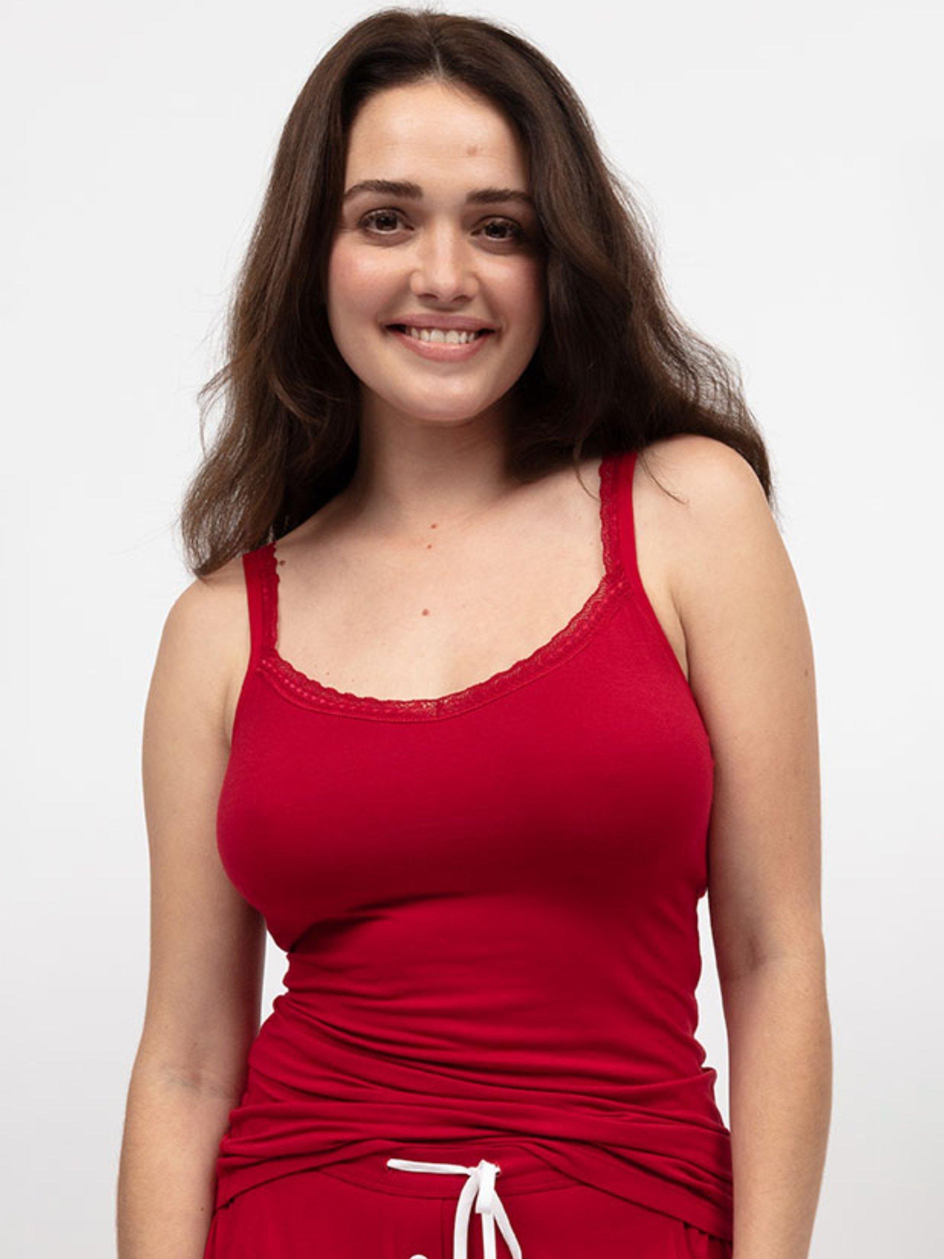 Product image 1 of 3, which shows Cyberjammies Hidden Support Jersey Vest Top, Red, 6