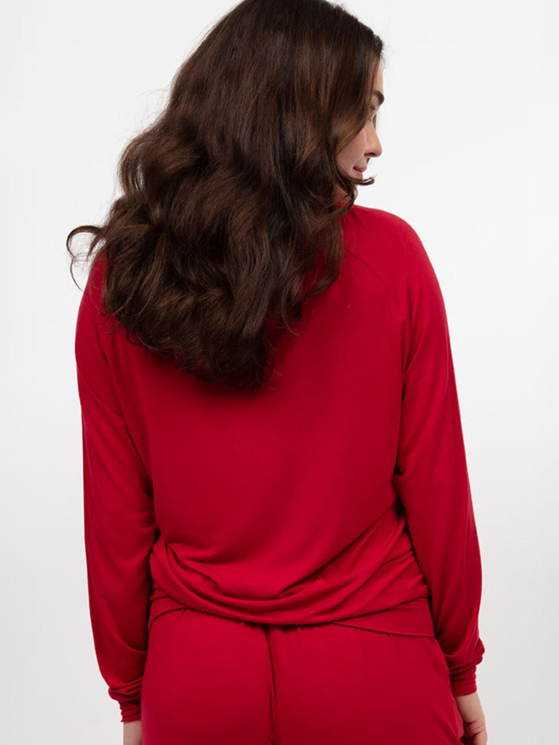 Product image 3 of 4, which shows Cyberjammies Slouch Jersey Pyjama Top, Red, 6