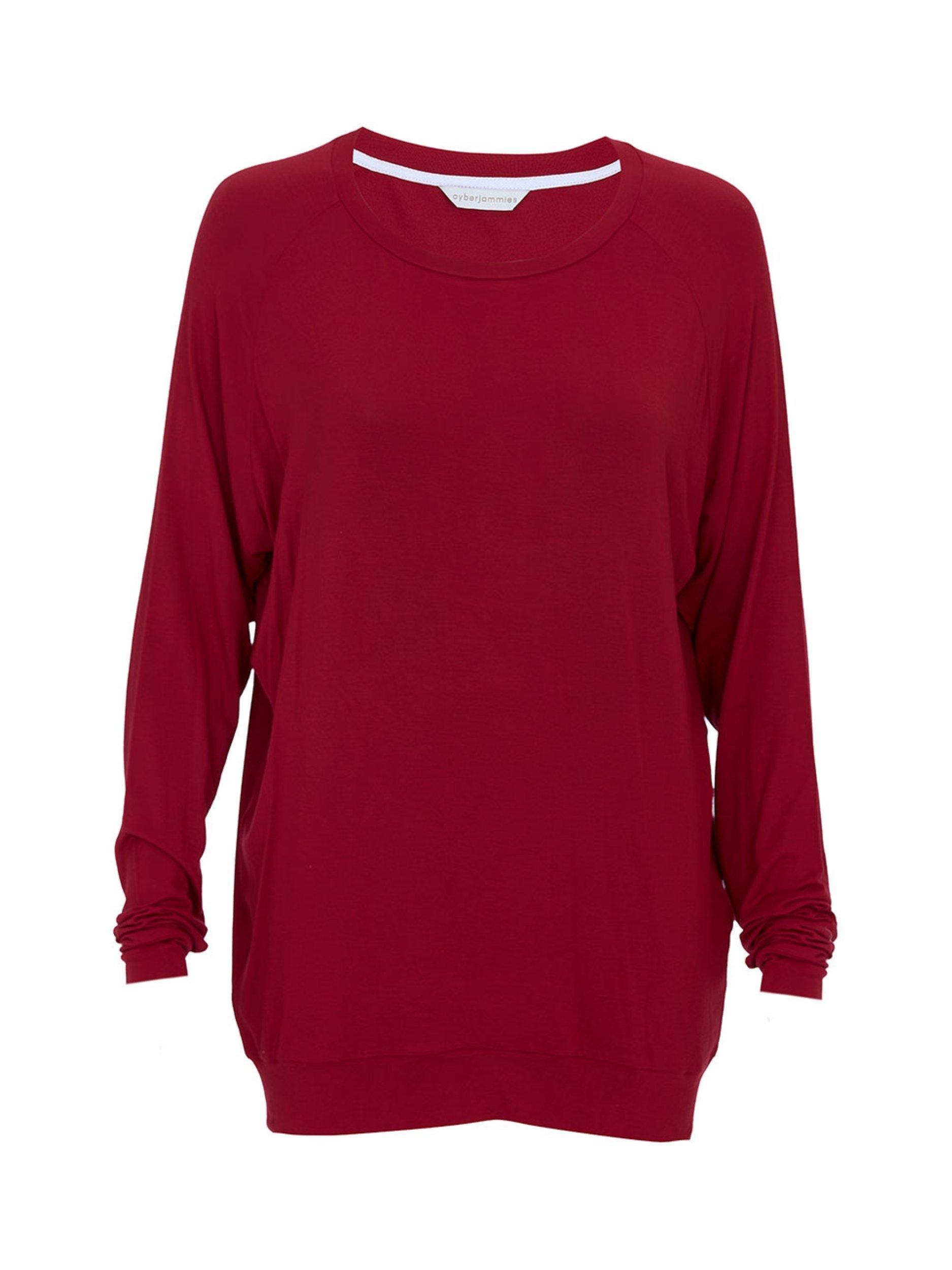 Product image 4 of 4, which shows Cyberjammies Slouch Jersey Pyjama Top, Red, 6