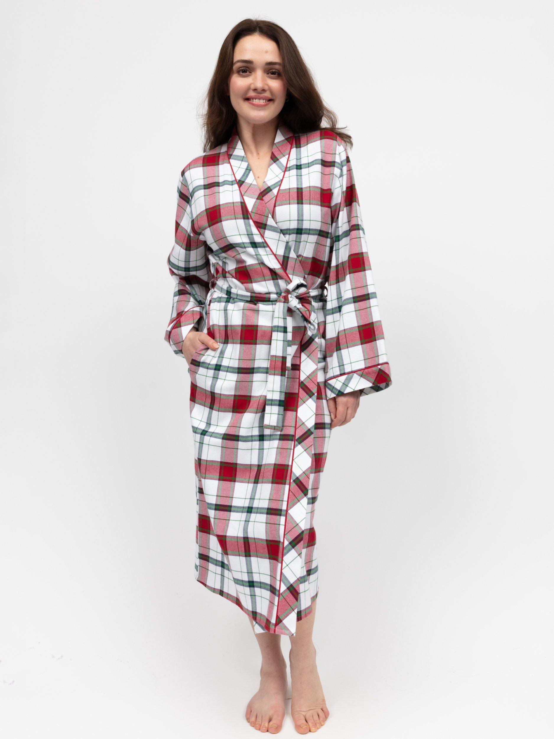Product image 1 of 3, which shows Cyberjammies Brushed Check Dressing Gown, Red, 6
