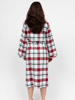 Cyberjammies Brushed Check Dressing Gown, Red - view 2, Red