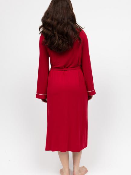 Cyberjammies Contrast Trim Jersey Dressing Gown, Red - view 2, Red