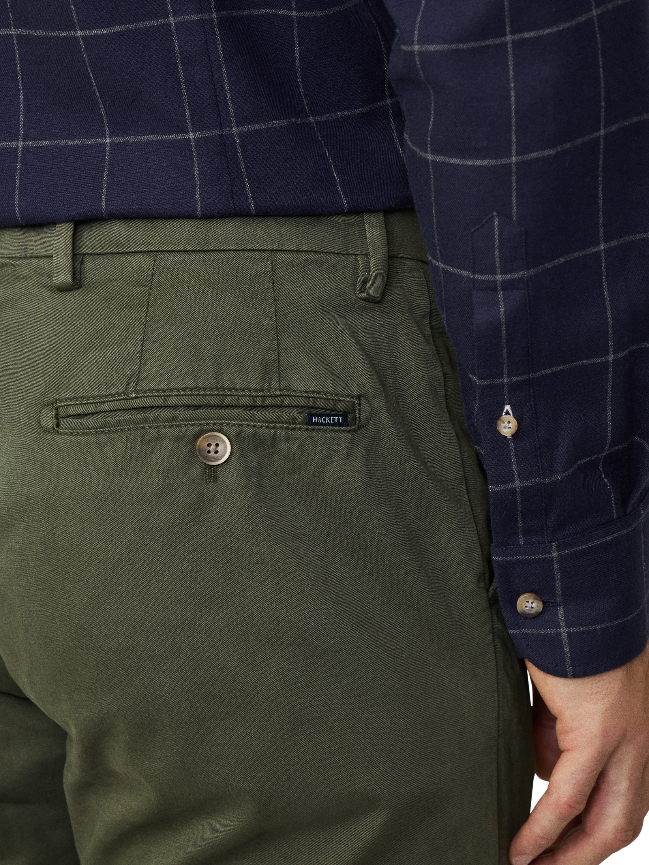 Product image 5 of 7, which shows Hackett London Slim Fit Chinos, Khaki, 30L