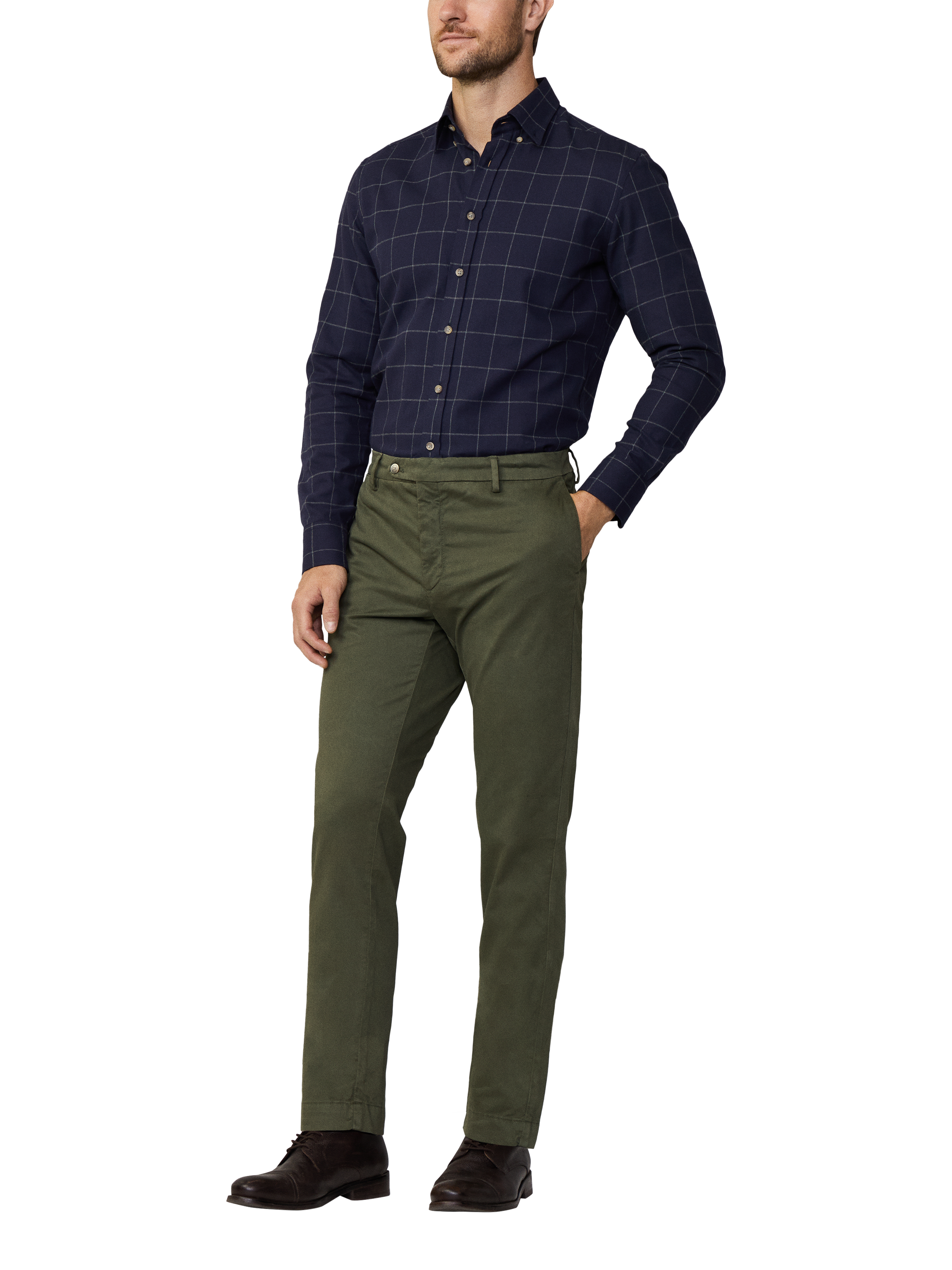 Product image 1 of 7, which shows Hackett London Slim Fit Chinos, Khaki, 36S