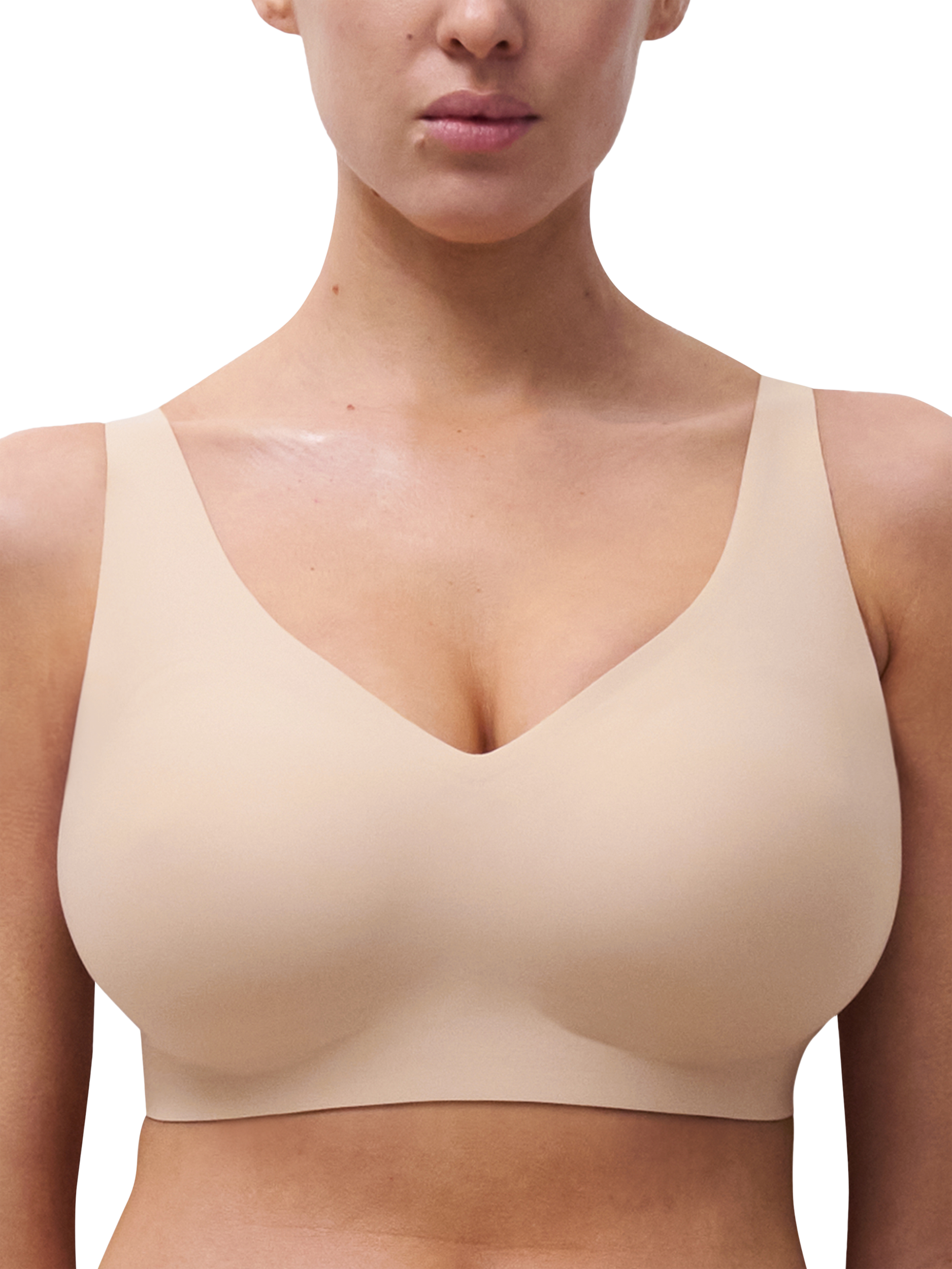 Product image 1 of 6, which shows Chantelle Soft Stretch Power Non-Wired Support Bra, Golden Beige, S