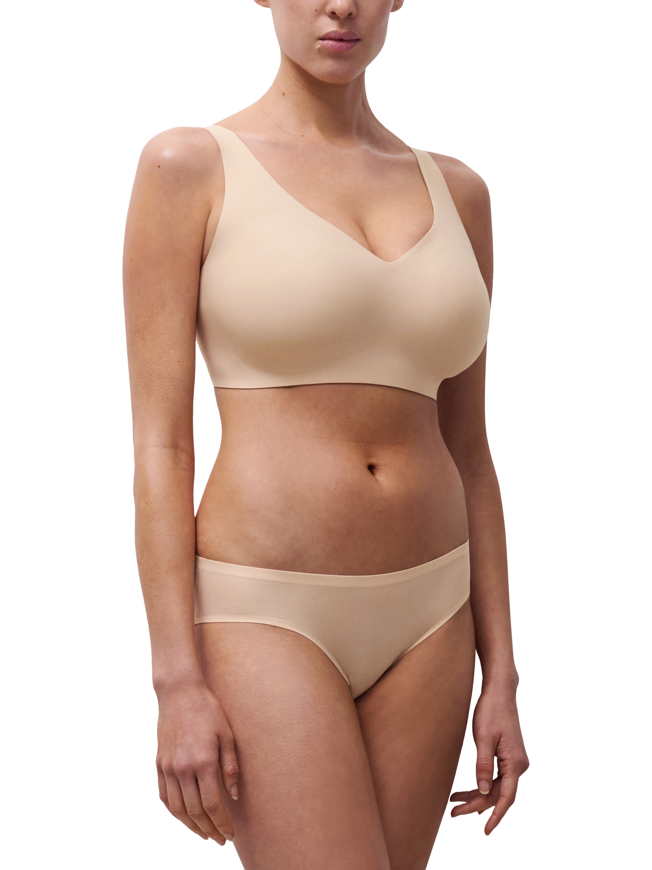Product image 5 of 6, which shows Chantelle Soft Stretch Power Non-Wired Support Bra, Golden Beige, S