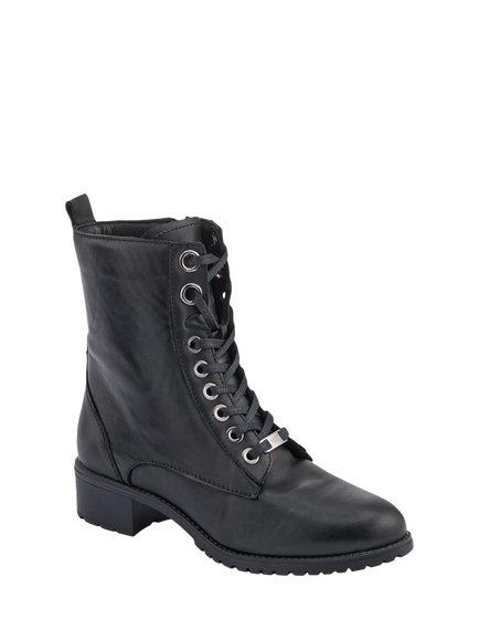 Jones Bootmaker Maura Leather Lace Up Ankle Boots, Black - view 2, Black