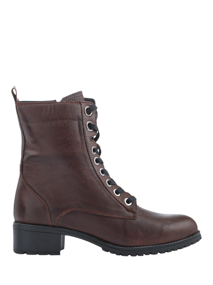 Jones Bootmaker Maura Leather Lace Up Ankle Boots, Chocolate