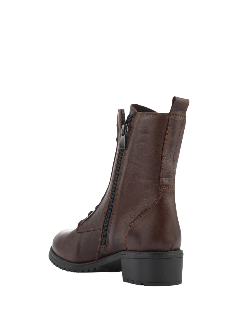 Product image 3 of 5, which shows Jones Bootmaker Maura Leather Lace Up Ankle Boots, Chocolate, 3