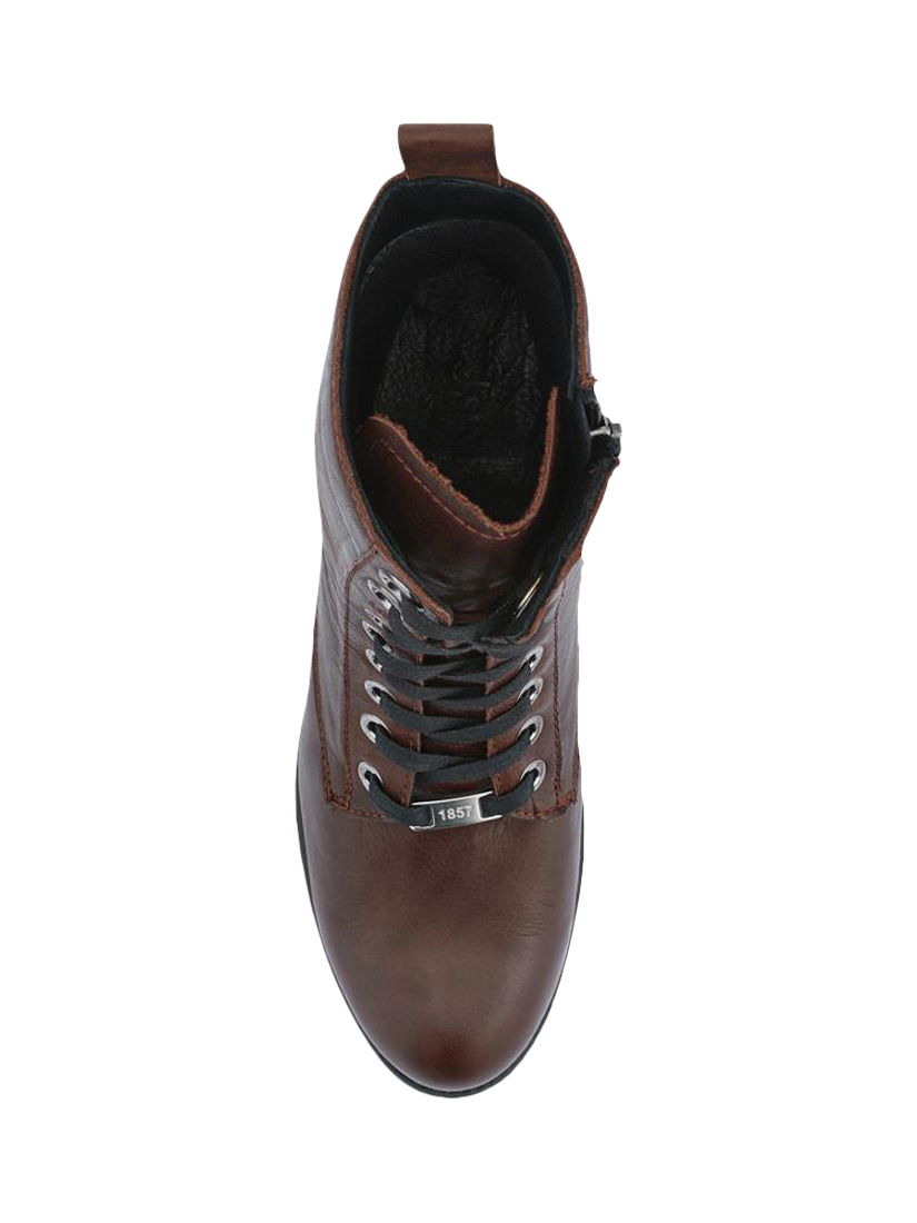 Product image 4 of 5, which shows Jones Bootmaker Maura Leather Lace Up Ankle Boots, Chocolate, 3