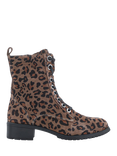 Jones Bootmaker Maura Leather Leopard Print Lace Up Ankle Boots, Leopard