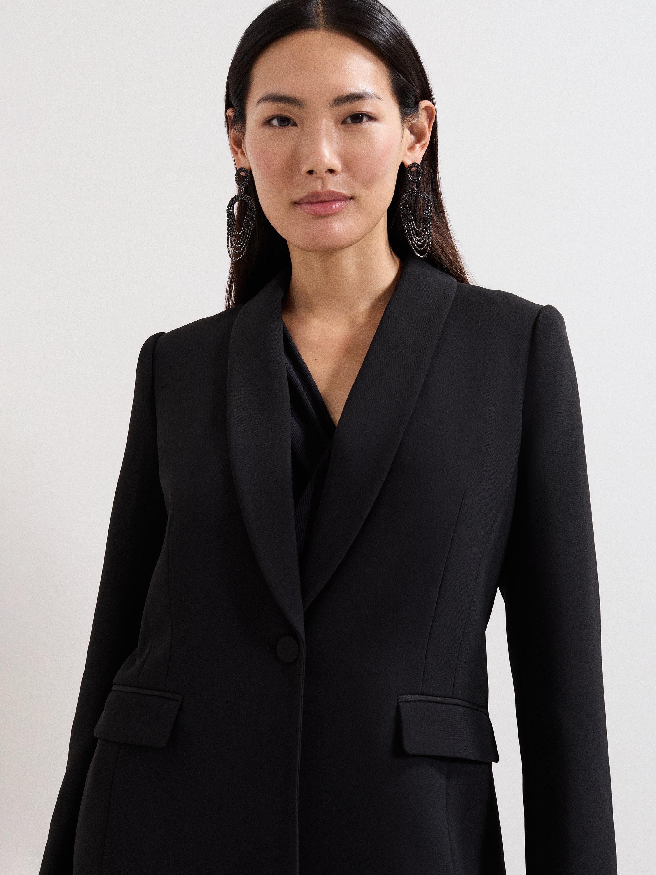 Product image 4 of 9, which shows Phase Eight Stasia Tuxedo Jacket, Black, 6