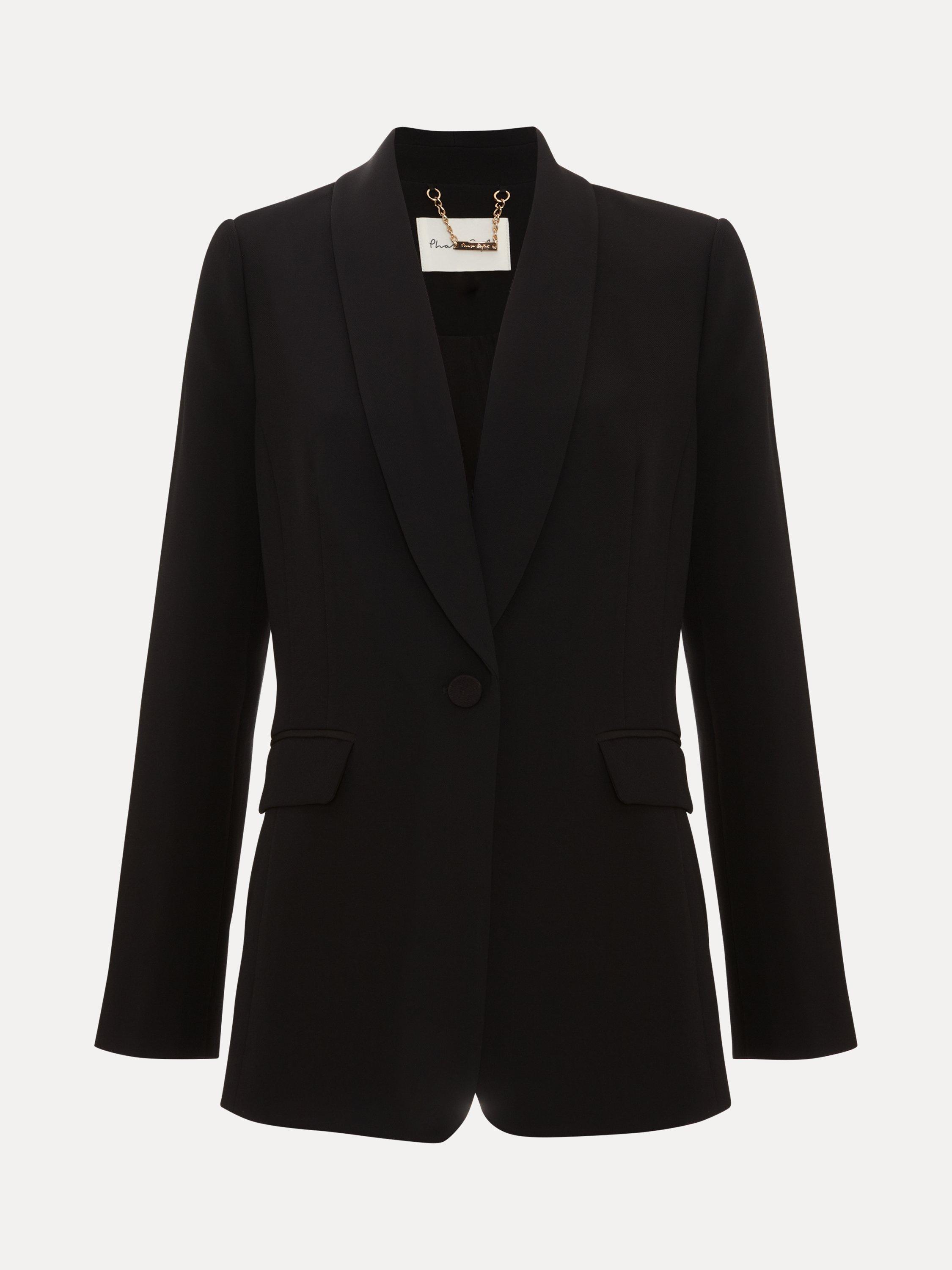 Product image 5 of 9, which shows Phase Eight Stasia Tuxedo Jacket, Black, 6