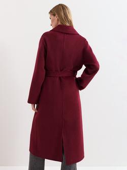 Phase Eight Darcy Wrap Long Coat - view 2, Dark Red