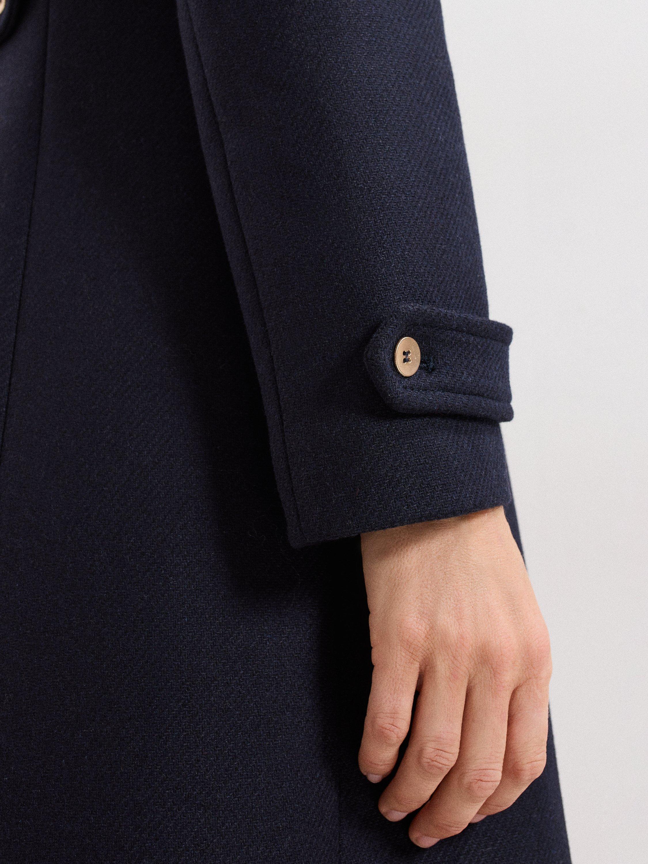 Product image 9 of 10, which shows Phase Eight Aurelie Wool Blend Coat, Navy, 8