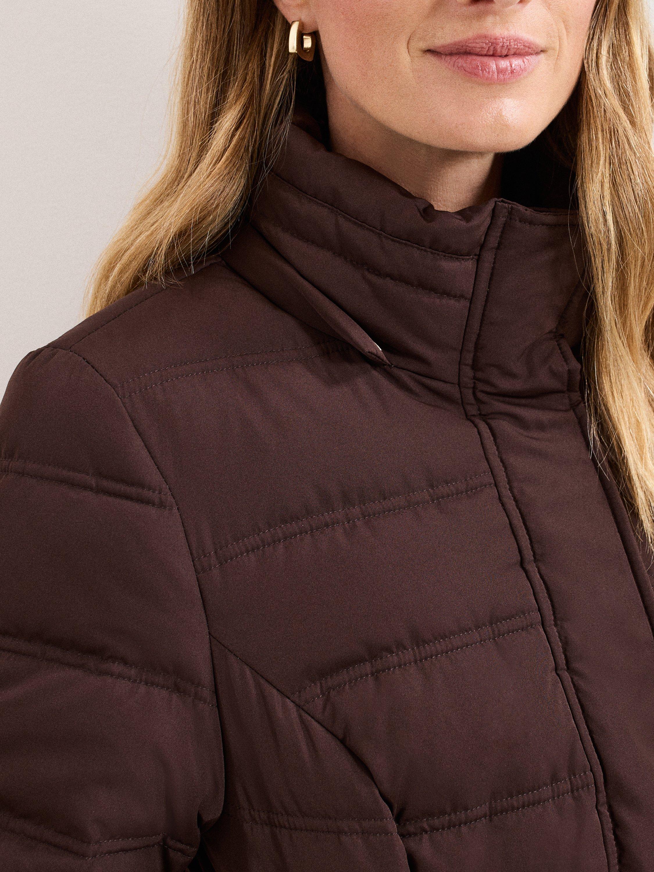 Product image 9 of 10, which shows Phase Eight Dixie Long Puffer Coat, Brown, 10