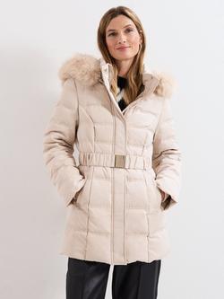 Phase Eight Dixie Midi Puffer Coat, Cream, Cream