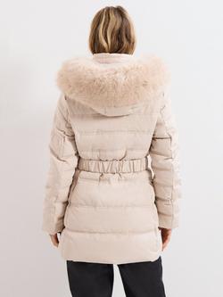Phase Eight Dixie Midi Puffer Coat, Cream - view 2, Cream