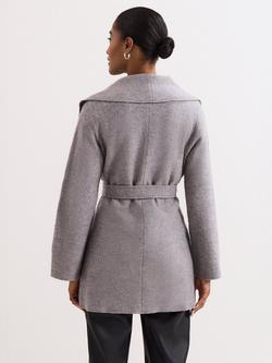 Phase Eight Lisa Tassel Wool Blend Coat, Grey - view 2, Grey