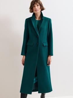Phase Eight Lydia Long Wool Rich Coat, Teal, Teal