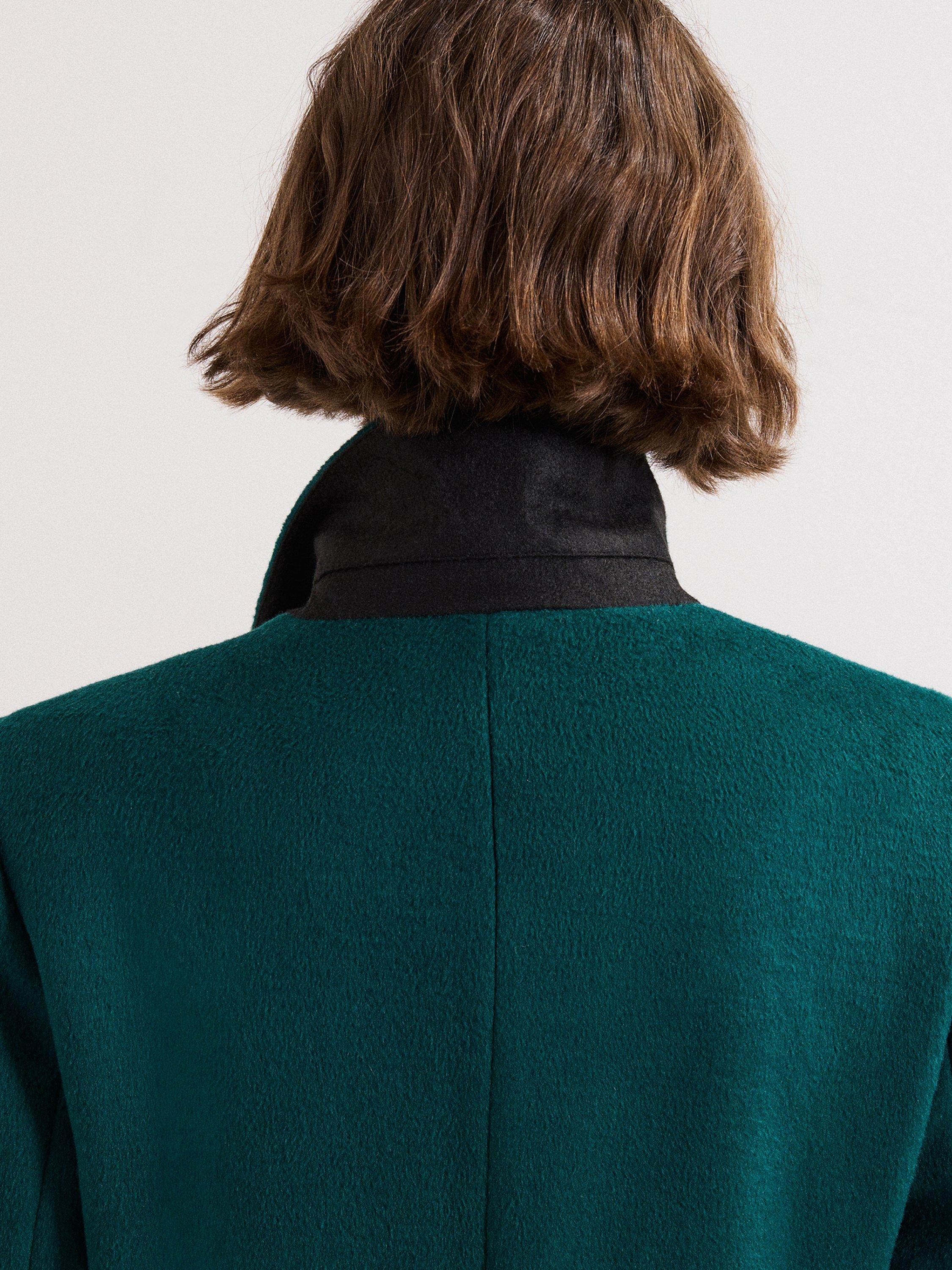 Product image 7 of 9, which shows Phase Eight Lydia Long Wool Rich Coat, Teal, 10