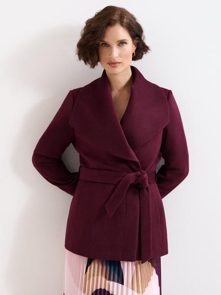 Phase Eight Nicci Short Wool Rich Coat, Burgundy, Burgundy