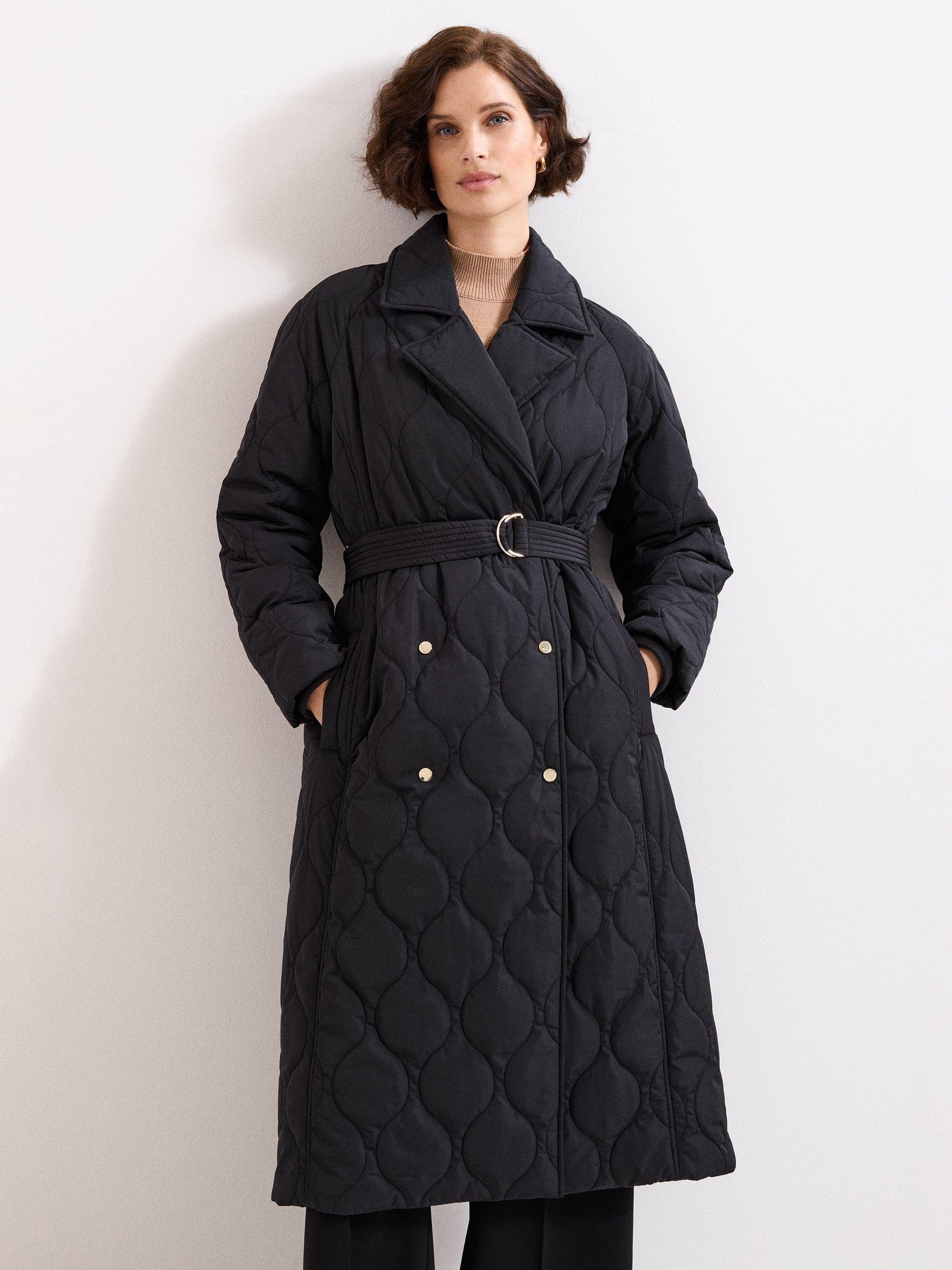 Product image 1 of 8, which shows Phase Eight Sukie Showerproof Puffer Jacket, Black, 8