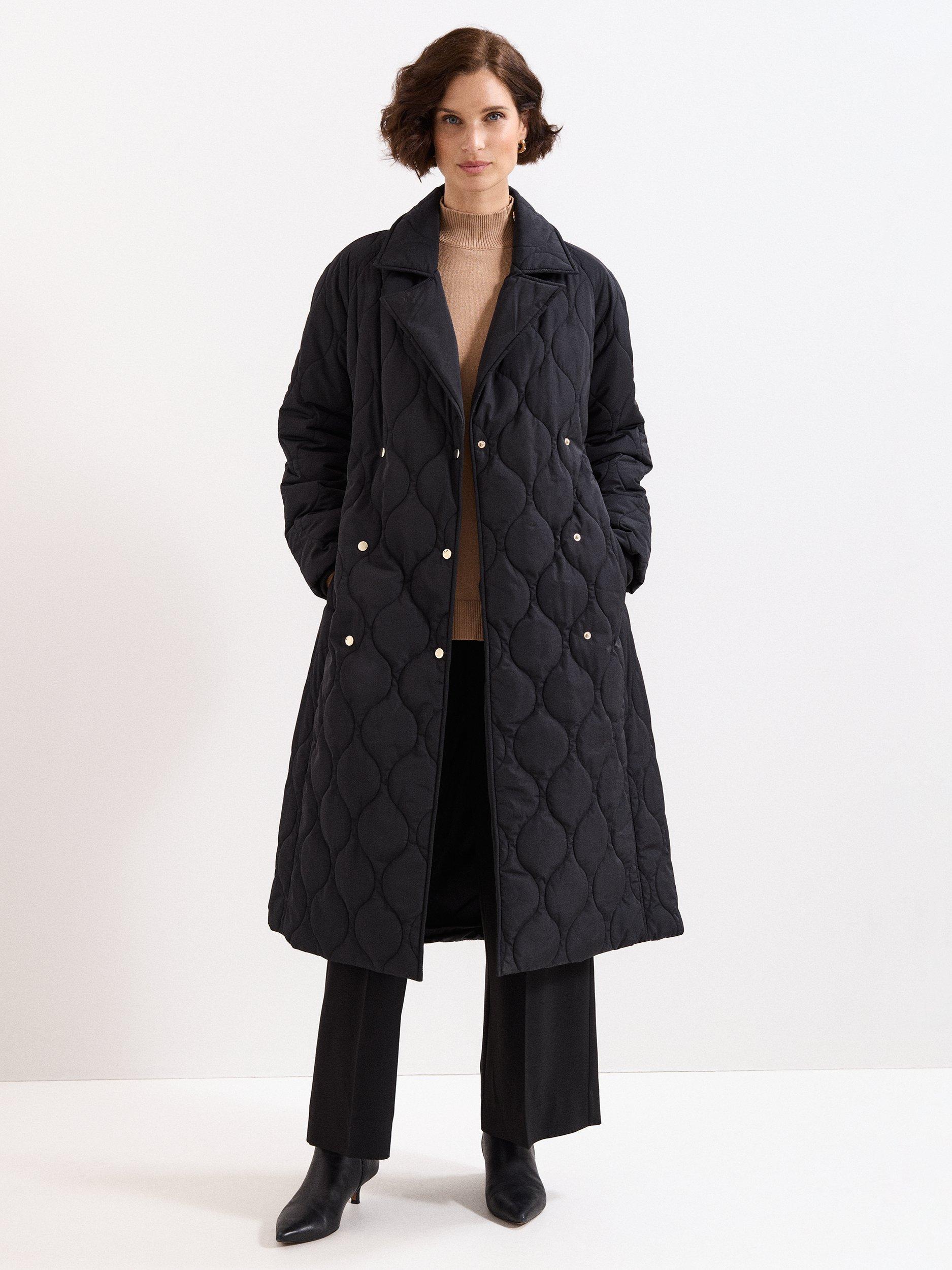 Product image 3 of 8, which shows Phase Eight Sukie Showerproof Puffer Jacket, Black, 8