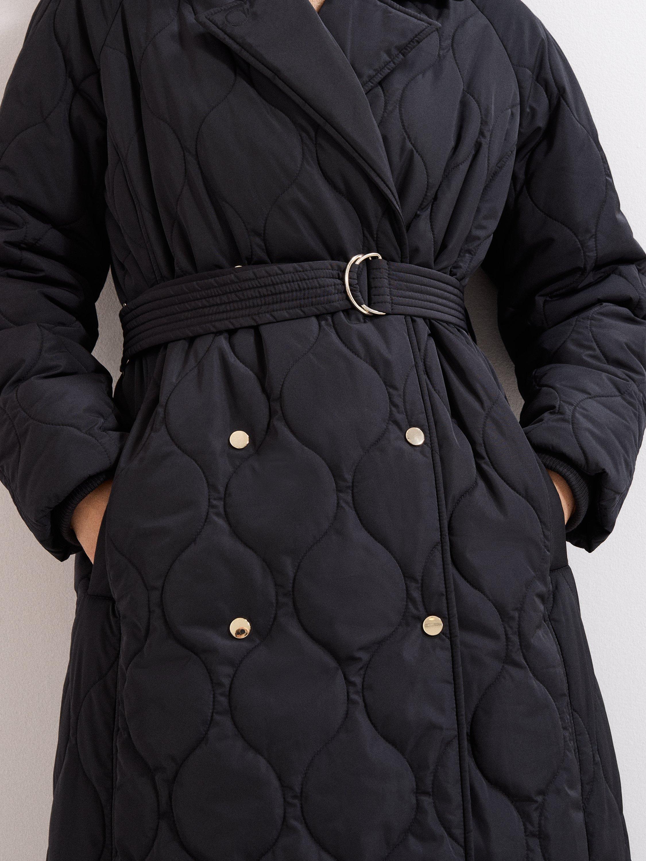 Product image 4 of 8, which shows Phase Eight Sukie Showerproof Puffer Jacket, Black, 8