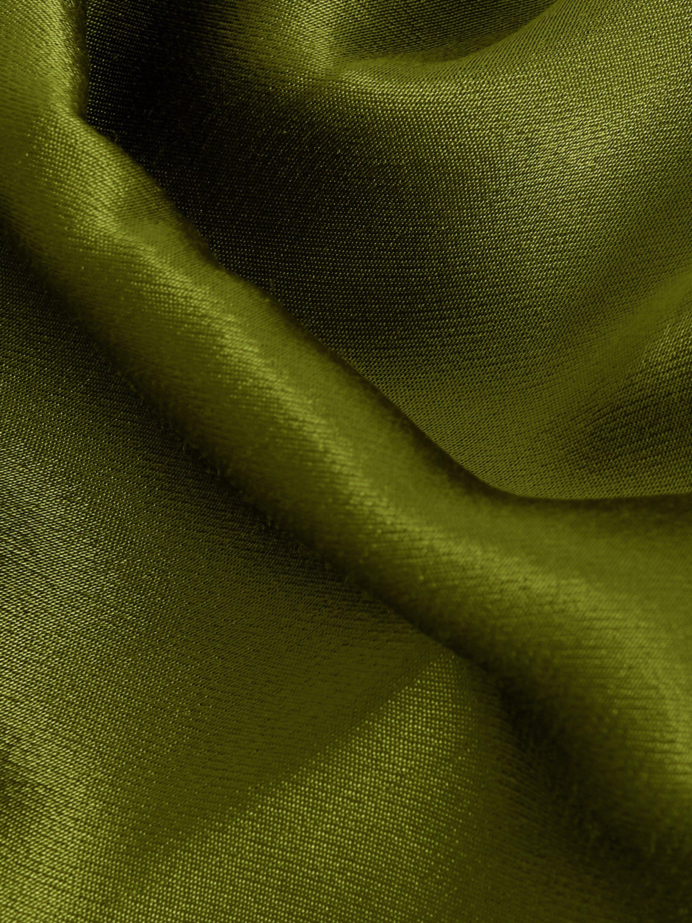 Product image 6 of 9, which shows Phase Eight Hallie Satin Midi Dress, Green, 8