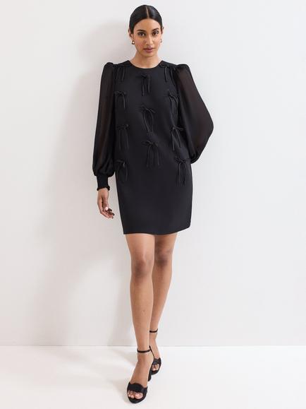 Phase Eight Jamie Bow Mini Dress, Black, Black