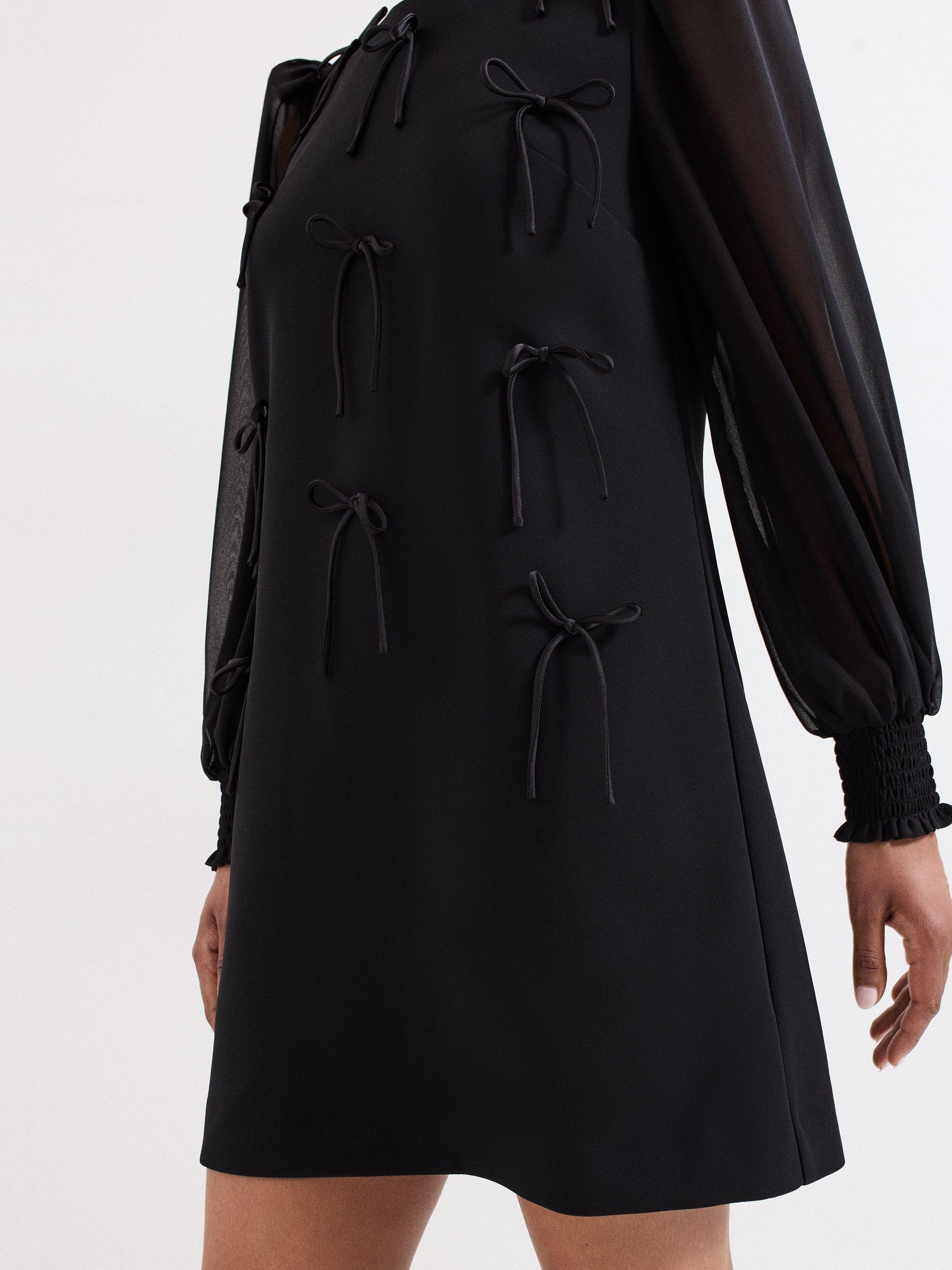 Product image 8 of 10, which shows Phase Eight Jamie Bow Mini Dress, Black, 6