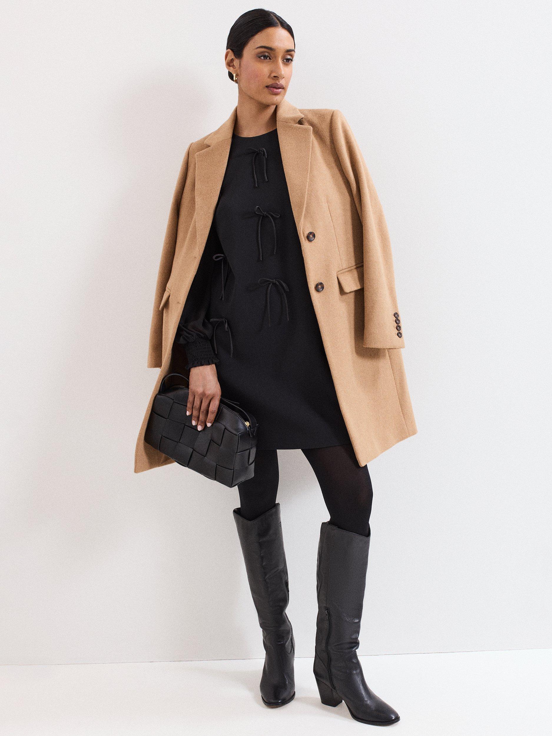 Product image 10 of 10, which shows Phase Eight Jamie Bow Mini Dress, Black, 6