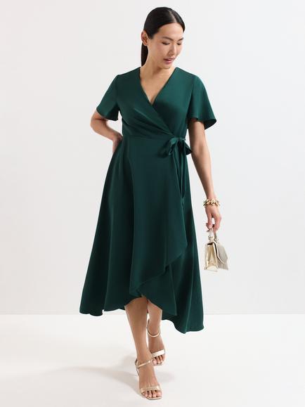 Phase Eight Julissa Wrap Midi Dress, Green